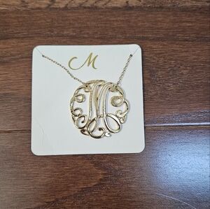 francesca Gold monogram "M" necklace